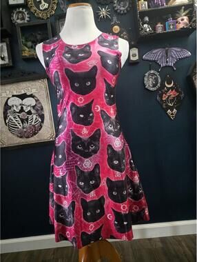 mini skater dress with black cats